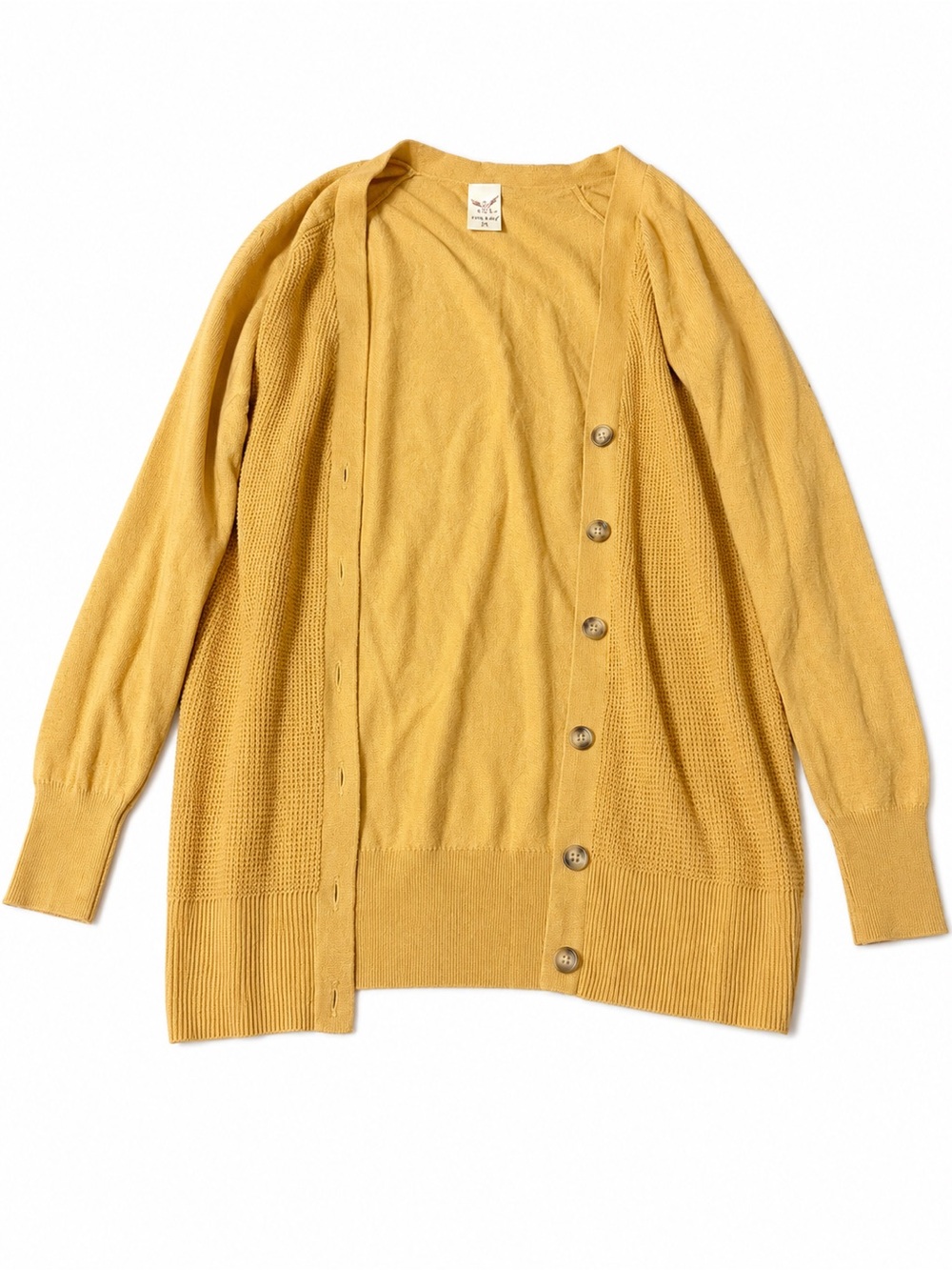 Faded Glory Mustard Yellow Button-Up Cardigan